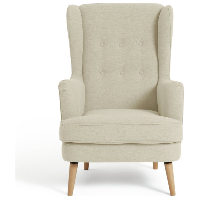 Habitat Callie Fabric Wingback Chair - Latte