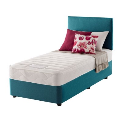 Layezee Calm Memory Micro Quilt Single Teal Divan Bed