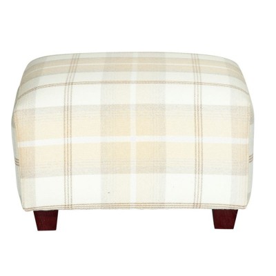 MARSEILLE FOOTSTOOL NATURAL PLAID       