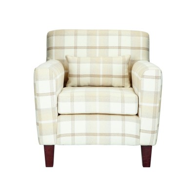 MARSEILLE ACCENT CHAIR NATURAL PLAID    