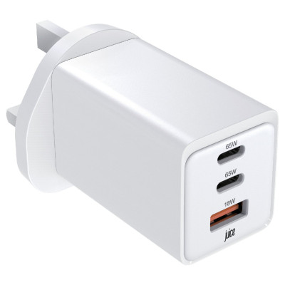 Juice 65W USB-A and USB-C Triple PD Wall Charger - White