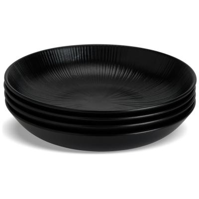 Habitat Black Textured Picnic Bowls &ndash; set of 4