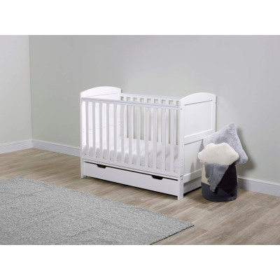 IB COLEBY MINI COT BED N DRAWER WHITE