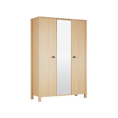 Marlow 3Dr Mirrored Robe Light Oak      