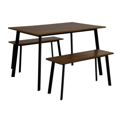 Argos Home Railo Walnut Dining Table & 2 Walnut Benches