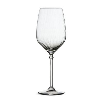 Habitat Optic White Ribbed Set of 4 Wine Glasses