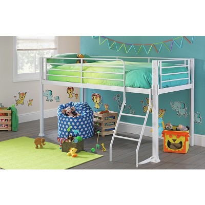 white metal mid sleeper bed