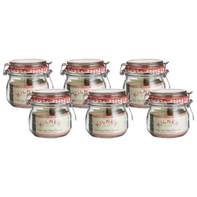 KILNER 0 5LT SET OF 6 ROUND CLIPTOP JARS