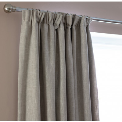 Habitat Linen Look Blackout Pencil Pleat Curtains - Oatmeal