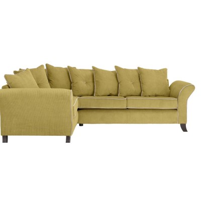 Collection Daisy Left Hand Corner Sofa - Lime with Cream