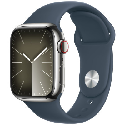 Apple Watch Series 9 GPS+Cell 41mm Steel Storm Blue Band M/L