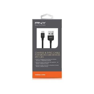 PNY 6FT MICRO USB CHARGE CABLE ANDROID
