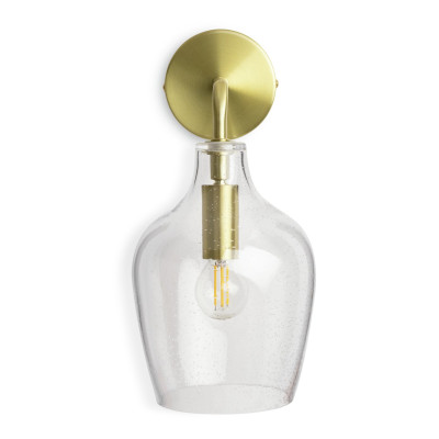 Habitat Abas Glass Wall Light - Brass