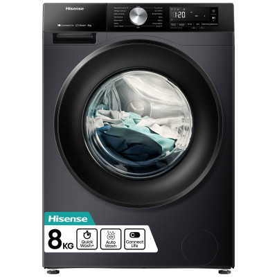 Hisense 3S Series WF3S8043BB3 WIFI 8kg Washing Machine-Black