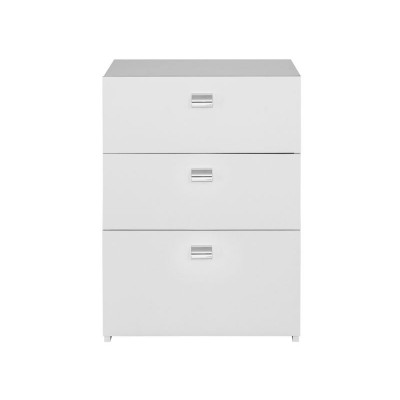 Windermere 3 Drawer Bedside - White