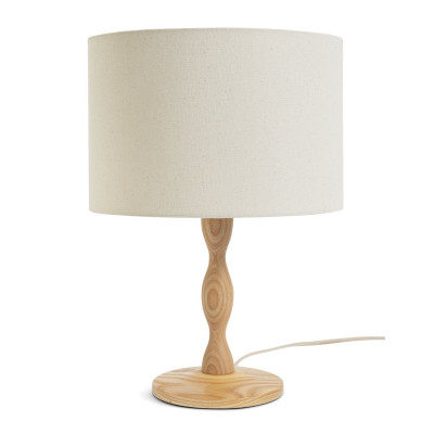 Habitat Bobbin 55cm Ash Wood Stick Table Lamp - Natural