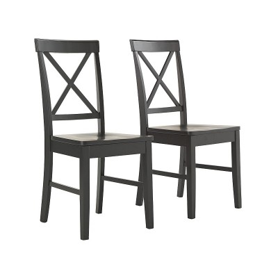 HOME Pair of Black Cross Back Chairs