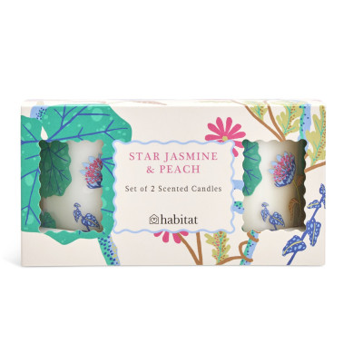 Habitat Star Jasmine and Peach Candle Gift Set - Pack of 2