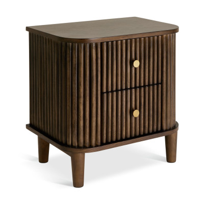 Habitat Kendi 2 Drawer Side Table - Walnut
