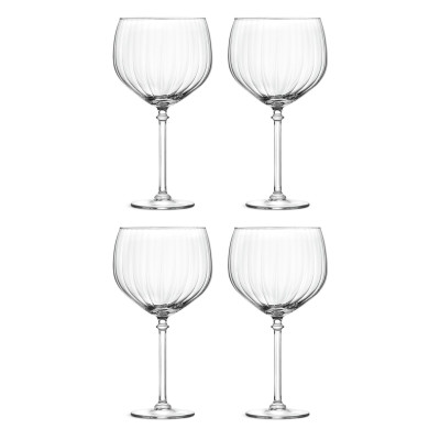 Habitat Optic Ribbed Set of 4 Gin Glasses