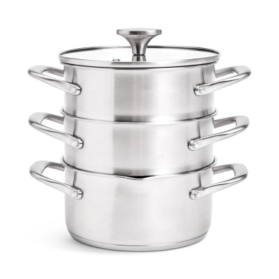 Habitat 3 Tier Brushed Stainless Steel Steamer
