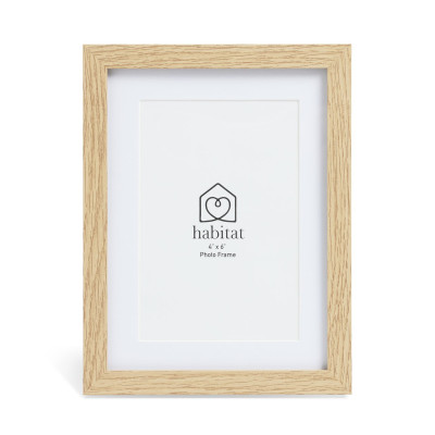 Habitat 3 Pack Oak Effect Wooden Picture Frames - 4x6&quot;
