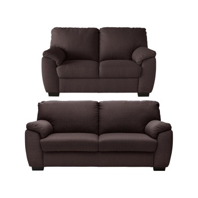 Collection Milano Fabric 3 Seater & 2 Seater Sofas - Choc