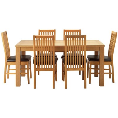 HOME Hemsley Extendable Dining Table & 6 Chairs - Black