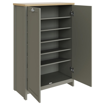 GFW Lancaster 2 Door Shoe Storage Cabinet - Grey