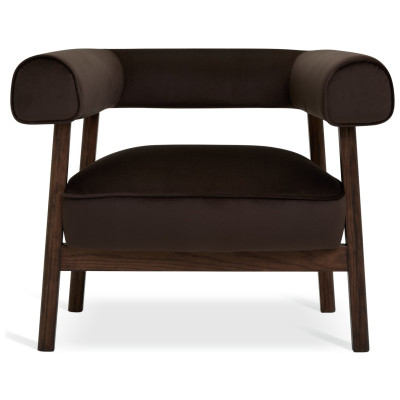 Habitat Elio Velvet Chair - Brown