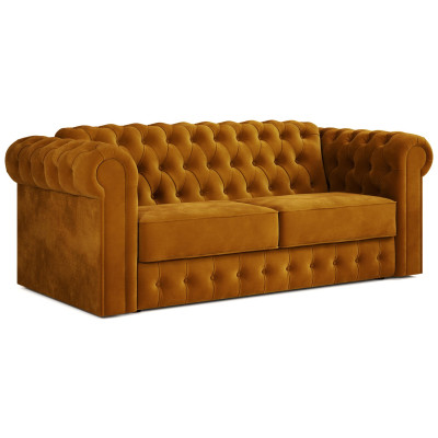 Jay-Be Chesterfield Velvet 3 Seater Sofa Bed - Gold