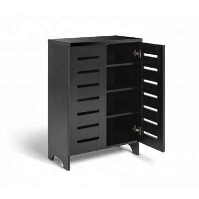 Argos Home Slatted Shoe Cabinet - Black