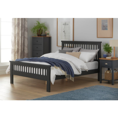 Argos Home Aubrey Double Wooden Bed Frame - Charcoal
