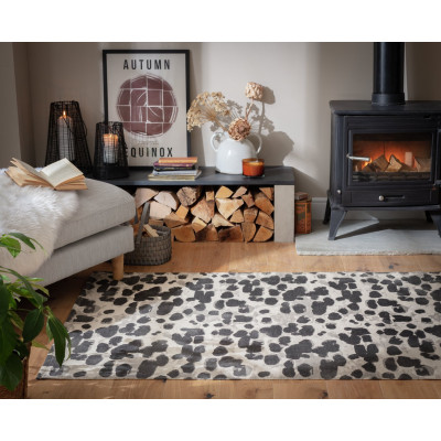 Habitat Bark Print Cotton Flatweave Rug - 120X170cm