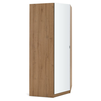 Habitat Munich Corner 1 Door Mirror Wardrobe - Oak