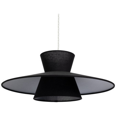 Habitat Otto Black Raffia Easy Fit 2 Tier Lampshade - 50cm