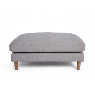 Habitat Salome Fabric Footstool - Light Grey