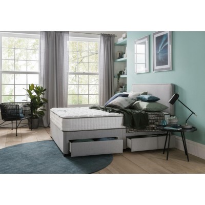 Silentnight Pavia Single Memory 2 Drawer Divan Bed - Grey
