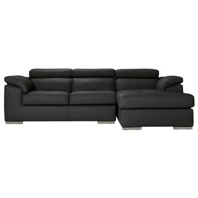 Argos Home Valencia Right Hand Corner Chaise Sofa - Black