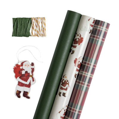 3X 3M TRAD SANTA WRAPPING PAPER BUNDLE