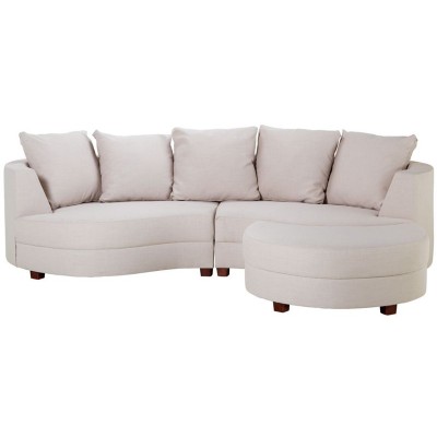 Collection Como Fabric Movable Corner Sofa - Mink