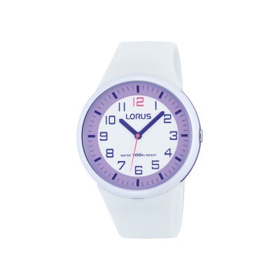 LORUS L WHITE STRAP PURPLE DIAL WATCH