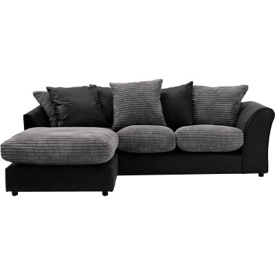 HOME New Bailey Reg Jumbo Cord Left Corner Sofa - Charcoal