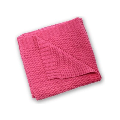 East Coast Nursery Silver Cloud Cotton Blanket - Raspberry