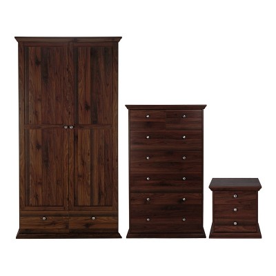 CANTERBURY 2 DR2 DRW ROBE PACKAGE WALNUT
