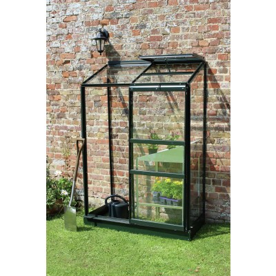 Halls Wall Garden Greenhouse with Base - Green