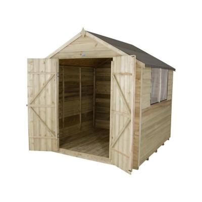 7X7 OVERLAP DBLE DR SHED WITH BASE