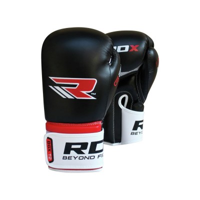 RDX Leather 12oz Boxing Gloves - Red