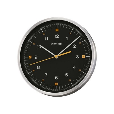 ROUND ALUMINIUM CLOCK WITH BLACK DIAL