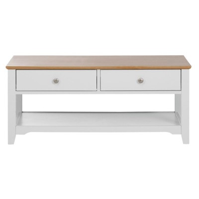 Collection Fairbourne 2 Drawer 1 Shelf Coffee Table - White